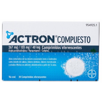 ACTRON COMPUESTO 267 mg/133 mg/40 mg 20 COMPRIMIDOS EFERVESCENTES